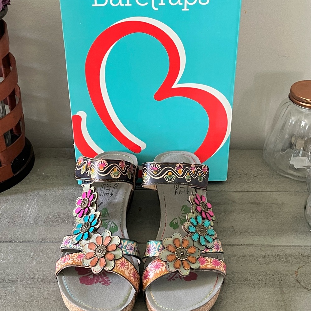 L'ATISTE Pink and Blue Artistic Platform Sandals - Picture 9 of 9